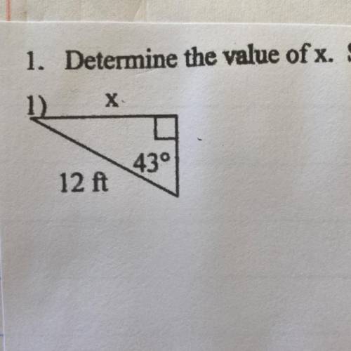 1. Determine the value of x.
x
430
12 ft