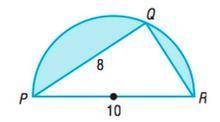 Find the perimeter of the shaded region, using the graphic below. Please note