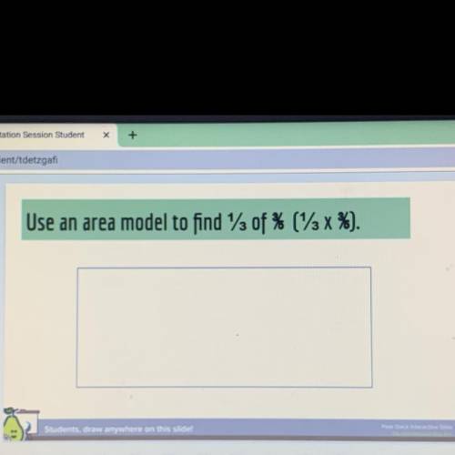 Use an area model to find 1/3 of 3/5 please someone quick!!