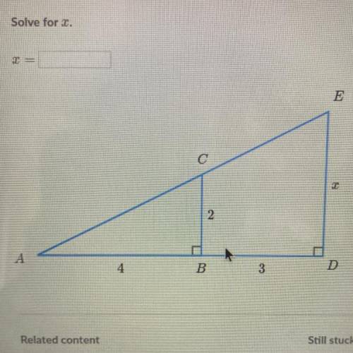 PLEASE HELP ASAP!!
Solve for x.