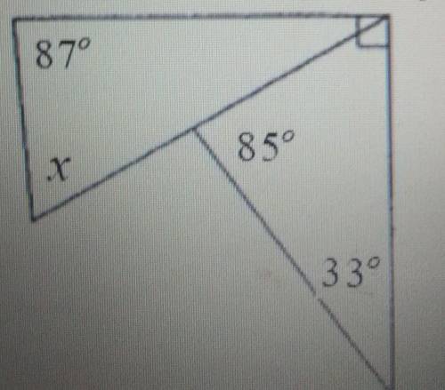 HELP PLEASE!! Find the missing measure Find the value of x. The diagram is not to scale. ​