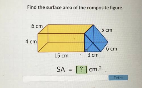 How do you solve this surface area of composite figures question?