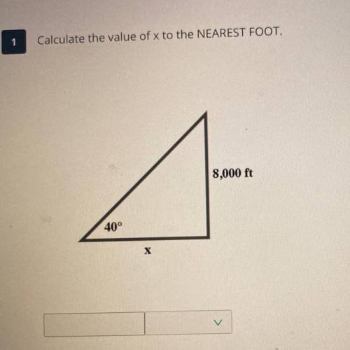 Calculate the value of X to the nearest foot