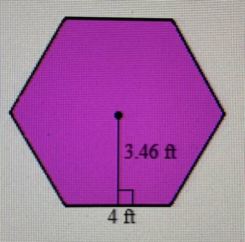 Decompose the regular hexagon into six matching triangles. What is the area of the hexagon?

Heigh