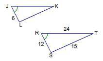 Given the 2 similar triangles, what is the length of LK?
