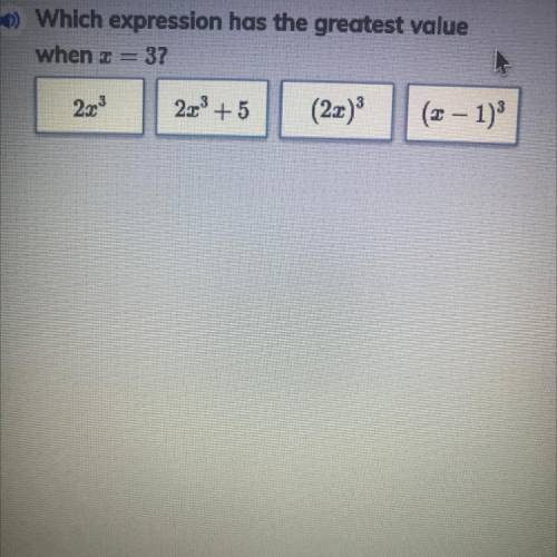 Which expression has the greatest value when x=3