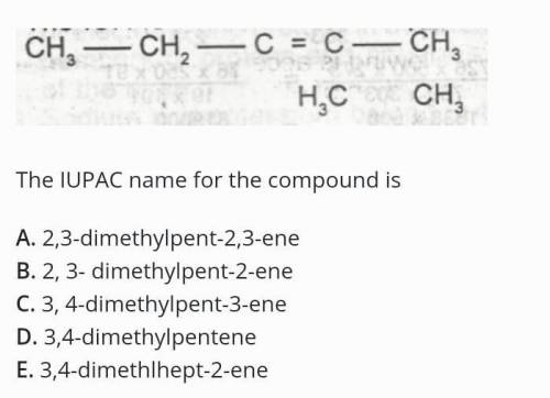 The IUPAC name for the compound is ..and explain why.​