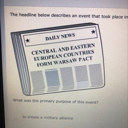 The headline below describes an event that took place in 1955.What is the primary purpose of this e