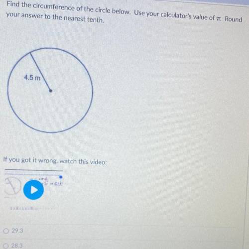 find the circumference of the circle below. Use your calculator value of. round your answer to the