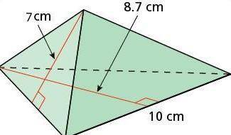 Find the surface area of the triangular pyramid. The side lengths of the base are equal.(photo belo