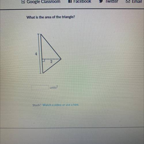 What is the area of the triangle?
Been struggling for a minute please help