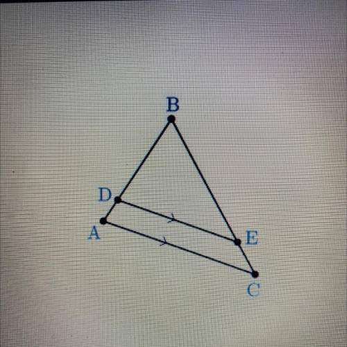 PLEASE HELP ME!!!

Find BE is AD=2,CE=1.8 and BD=4
BE=3.4
BE=6
BE=0.9
BE=3.6