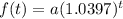 f(t)=a(1.0397)^t