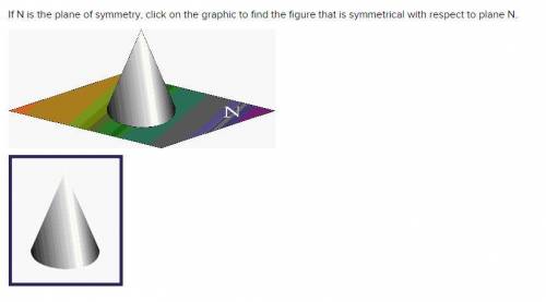 WILL GIVE BRAINLIEST!!

If N is the plane of symmetry, click on the graphic to find the figure tha