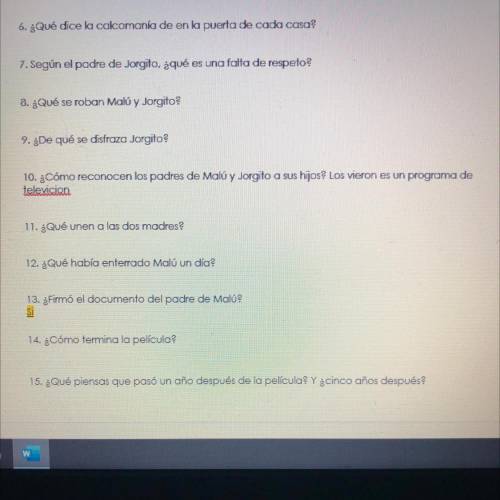Plz help me answer these questions from the movie 
[Viva Cuba]