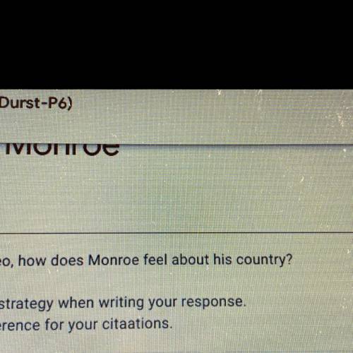 How does James Monroe feel about his country?