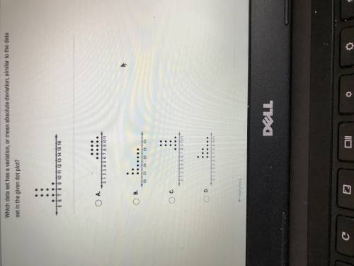 Witch data set has a variation, or absolutel deviation, similar to the data in the given dot plot?