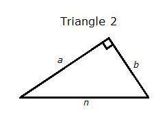 50 POINTS for the answers.

Part A: Since triangle 2 is a right triangle, write an equation applyi