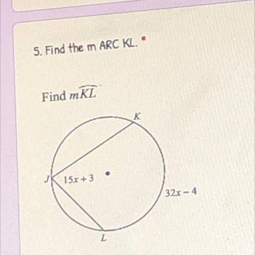 Find arc KL(real answers only please)