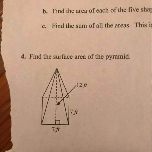 What is the surface area of the pyramid above? Pls I need this ASAP