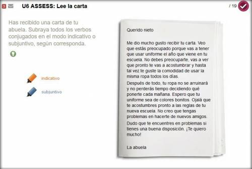 Spanish help please!!! 10 points - Lee la carta

Highlight the indicative pronouns in orange and t