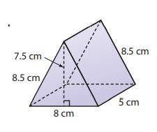Find the lateral and total surface area of each prism. Round to the nearest tenth if necessary.