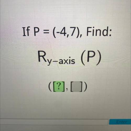 If P = (-4,7), Find:
Ry-axis (P)
([?], []).