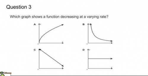 Which graph shows a function decreasing at a varying rate