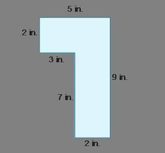 What is the area of the figure?

A.)24 square inches
B.)28 square inches
C.)45 square inches
D.)55