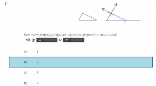 ?How many compass settings are required to complete the construction?

A) 1 
B) 2 
C) 3
D) 4