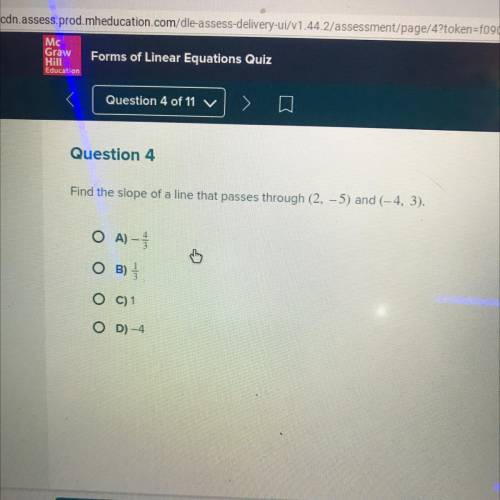 Find the slope of the line that passes through