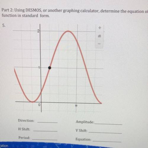 Part 2: Using Desmos, or another graphing calculator, determine the equation of function in

stand