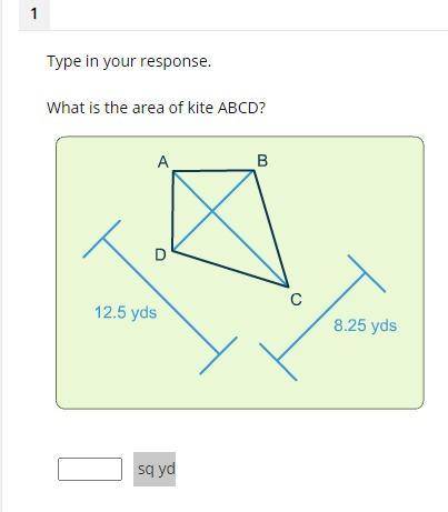 ASAP PLEASEType in your response.What is the area of kite ABCD? sq yd