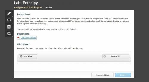 I NEED HELP RIGHT NOW PLEASE!!!
I have a lab report due on Enthalpy for chemistry.