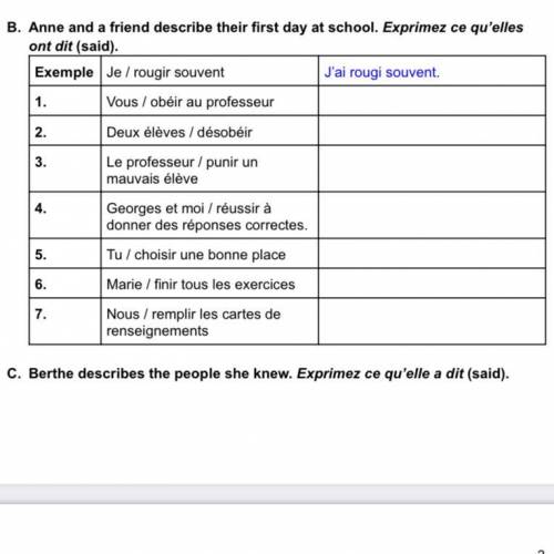 Can someone help with questions 1-7? I am so lost in French.