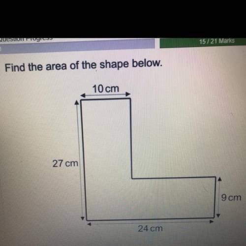 Find the area of 10cm, 27cm, 9cm and 24cm.