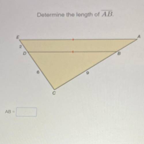 Determine the length of AB.