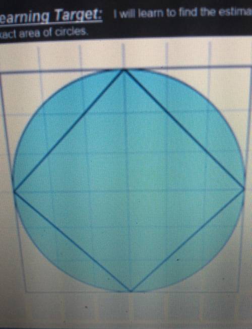 • Here is a picture of two squares and a circle. Use the picture to explain why the area of this ci
