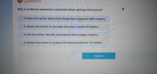 Why is audience awareness important when writing instructions?

1. It helps the writer determine s