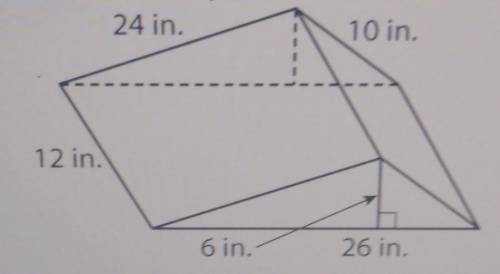 Find the total surface area of the prism below​