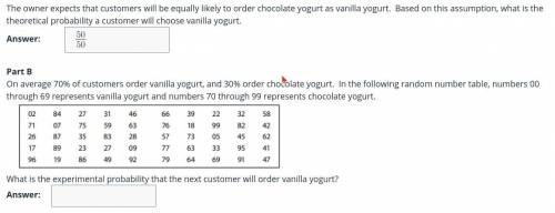 On average 70% of customers order vanilla yogurt, and 30% order chocolate yogurt. In the following