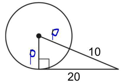 FInd p, the radius of the circle.