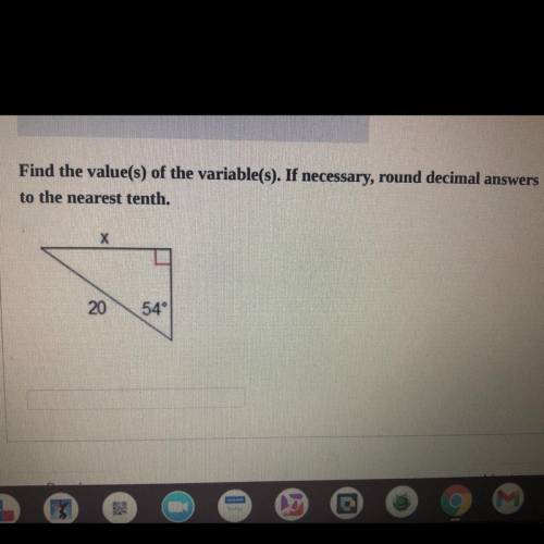 Find the value(s) of the variable(s). If necessary, round decimal answers
to the nearest tenth.