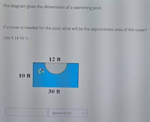 The diagram gives the dimensions of a swimming pool. If a cover is needed for the pool, what will b