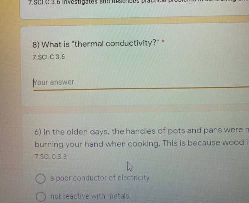 Please help,im doing a summative quiz and i need help explaining what is thermal conductivity. Best