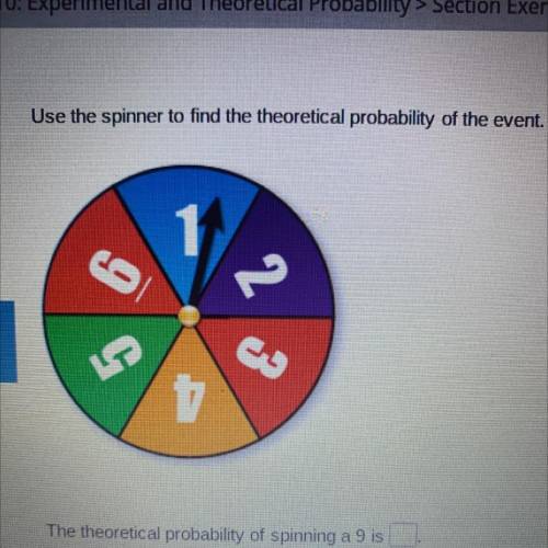 The theoretical probability of spinning a 9 is_?