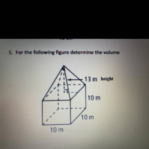 For the following figure determine the volume
