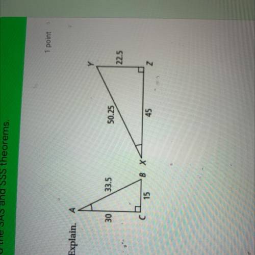 Are the triangles at the right simular explain