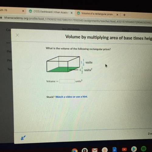 What is the volume of the volume of the following rectangular prism​