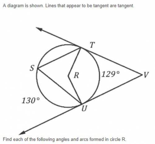 Find each of the following angles and arcs formed in circle R. (PLEASE HELP!! WILL MARK BRAINLIEST!